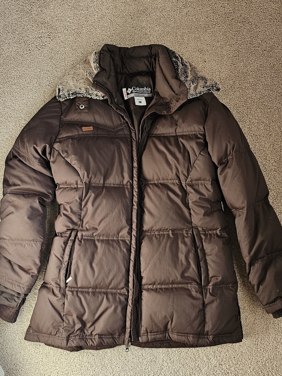 Columbia Jackets & Blazers - Columbia Brown Puffer Coat with Faux Fur Trim
